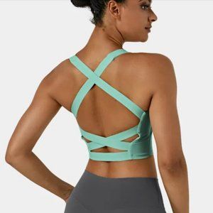 Halara Square Neck Crisscross Cropped Yoga Tank Top - S